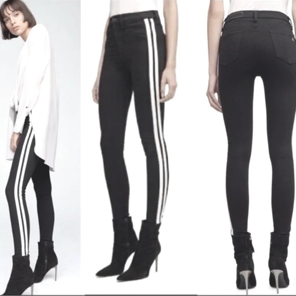 rag & bone Denim - Rag & Bone Mito High Rise Side Striped Skinny Jeans